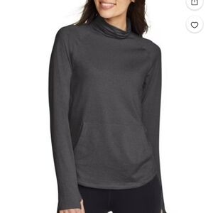 Eddie Bauer Charcoal Funnel Neck Top